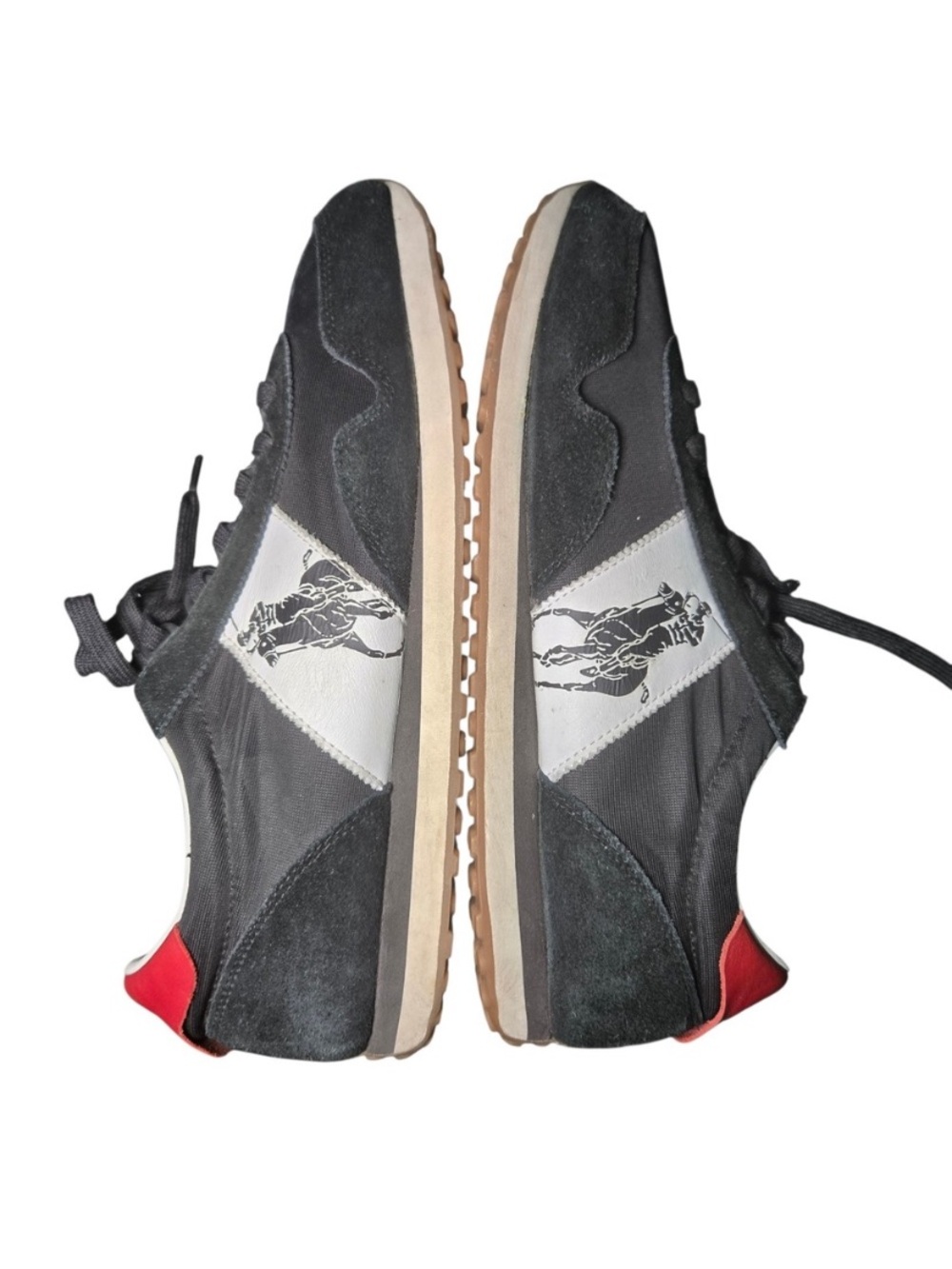 Polo by Ralph Lauren Black, White & Red Classic Runner Sneakers